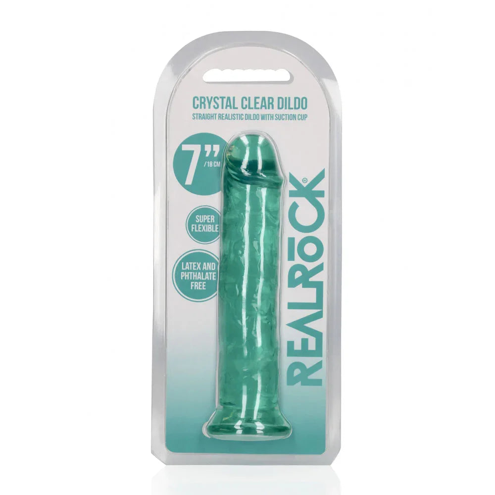 REALROCK 18 cm Straight Dildo - Turquoise - Turquoise 18 cm (7'') Dong