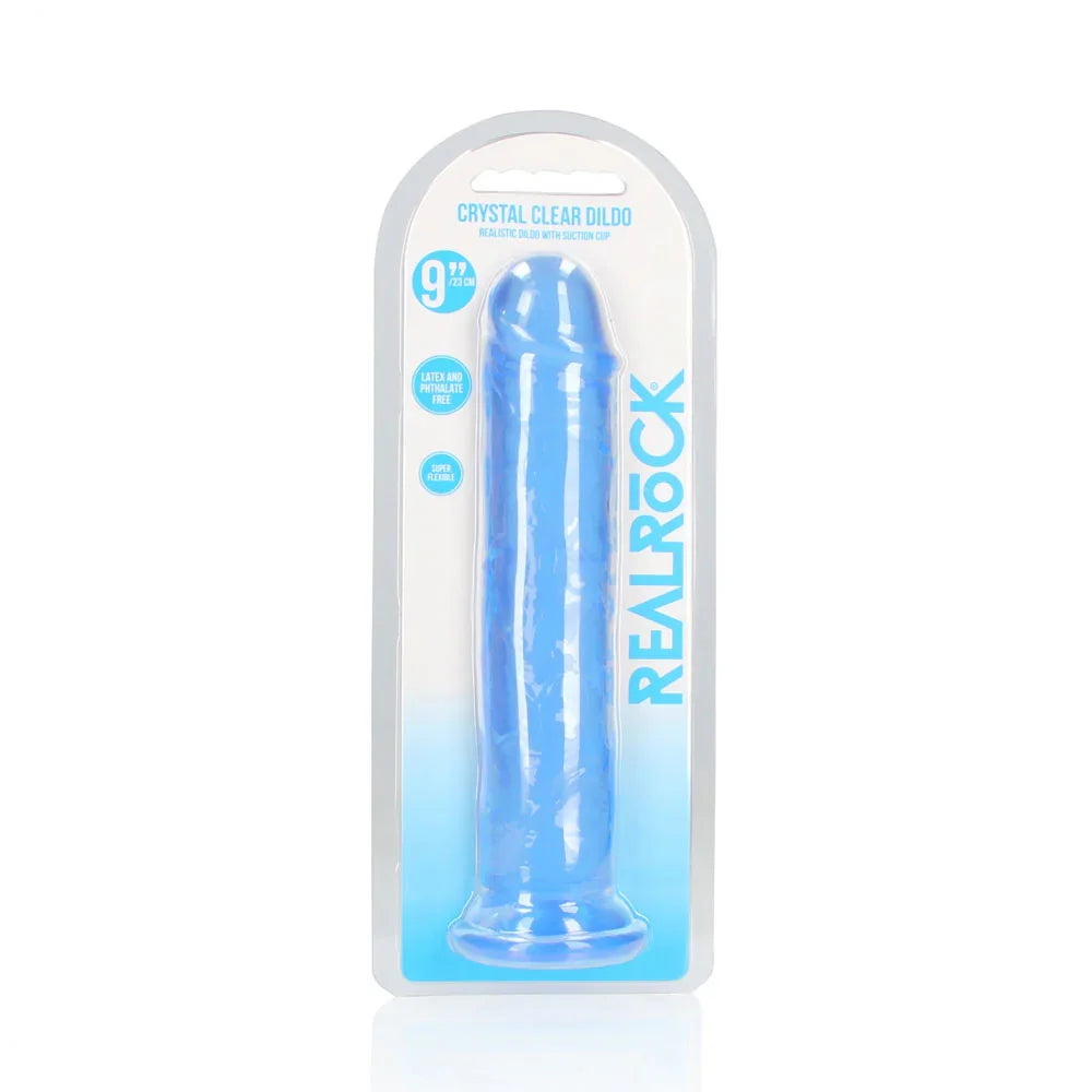 REALROCK 25 cm Straight Dildo - Blue - Blue 25 cm (10'') Dong