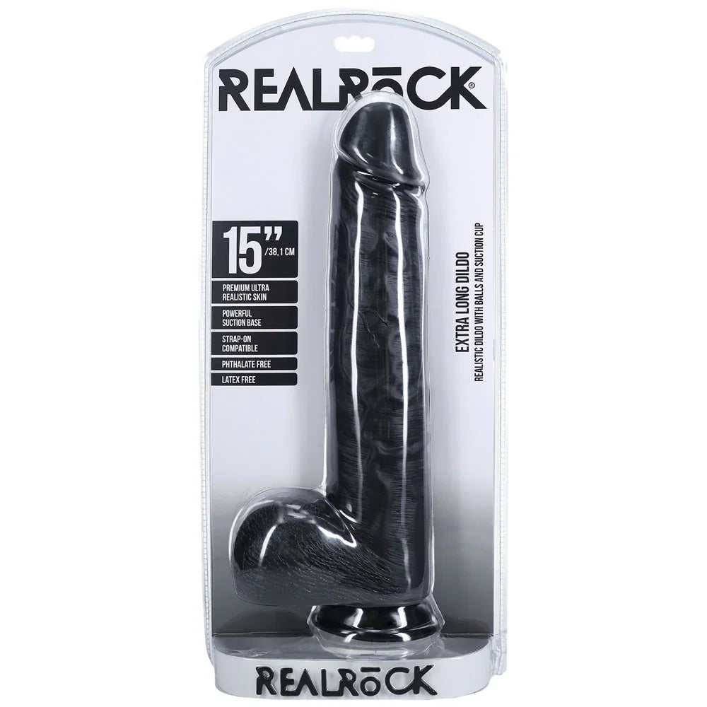 REALROCK 38cm Extra Long Dildo with Balls - - 38 cm (15'') Extra Long Dong - Take A Peek