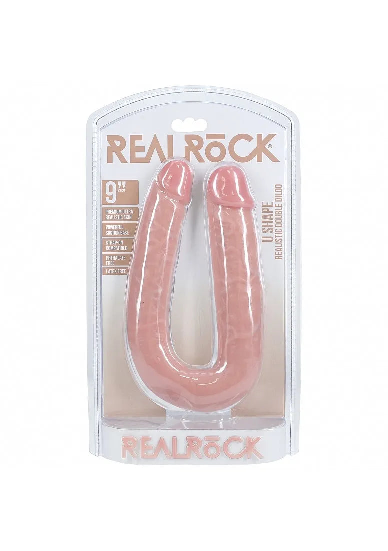 RealRock- U Shaped Double Dildo 9" - Take A Peek