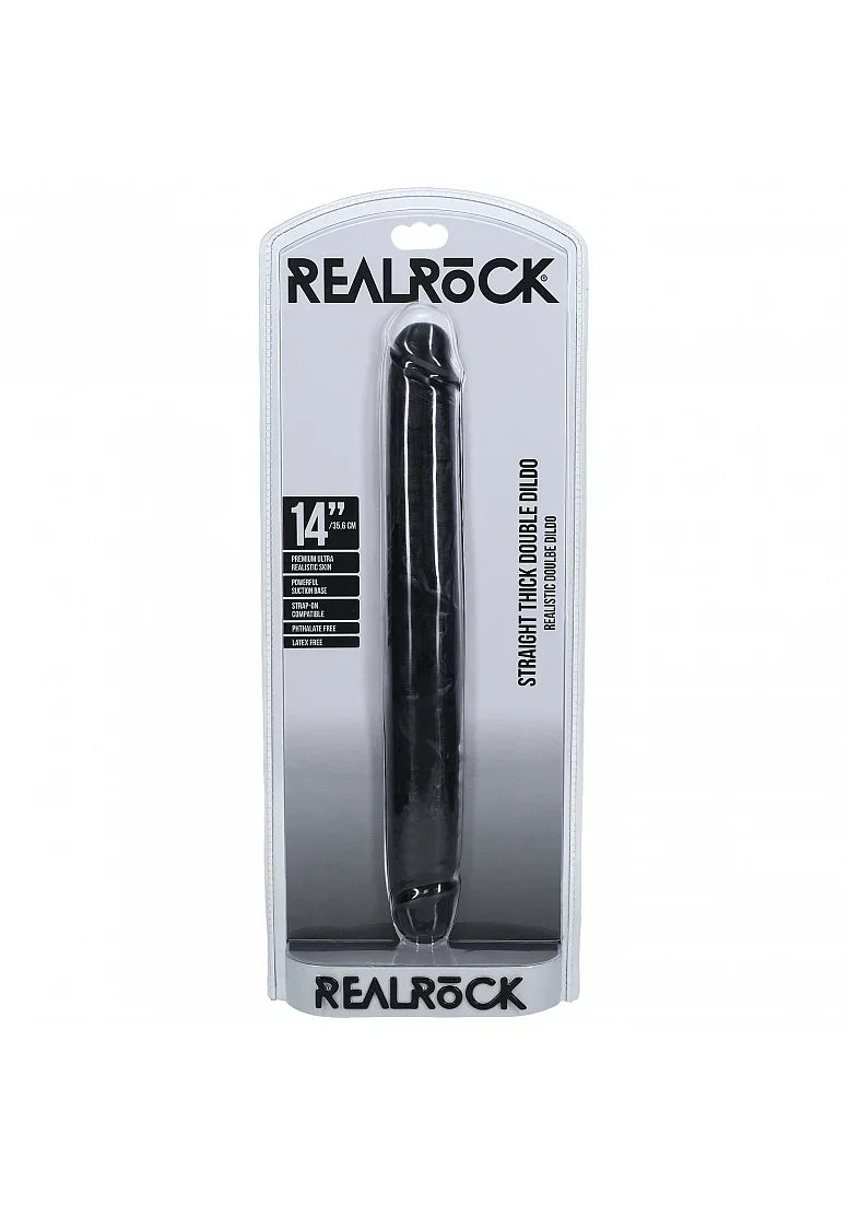 RealRock- Thick Double Ended Dong 14" Inches-REA185BLK