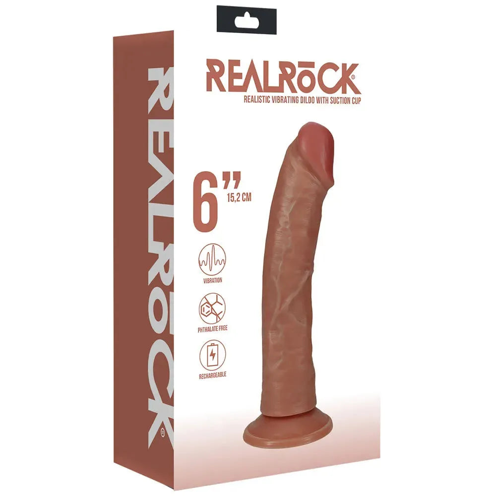 REALROCK 15cm Vibrating Cock - Tan - Take A Peek