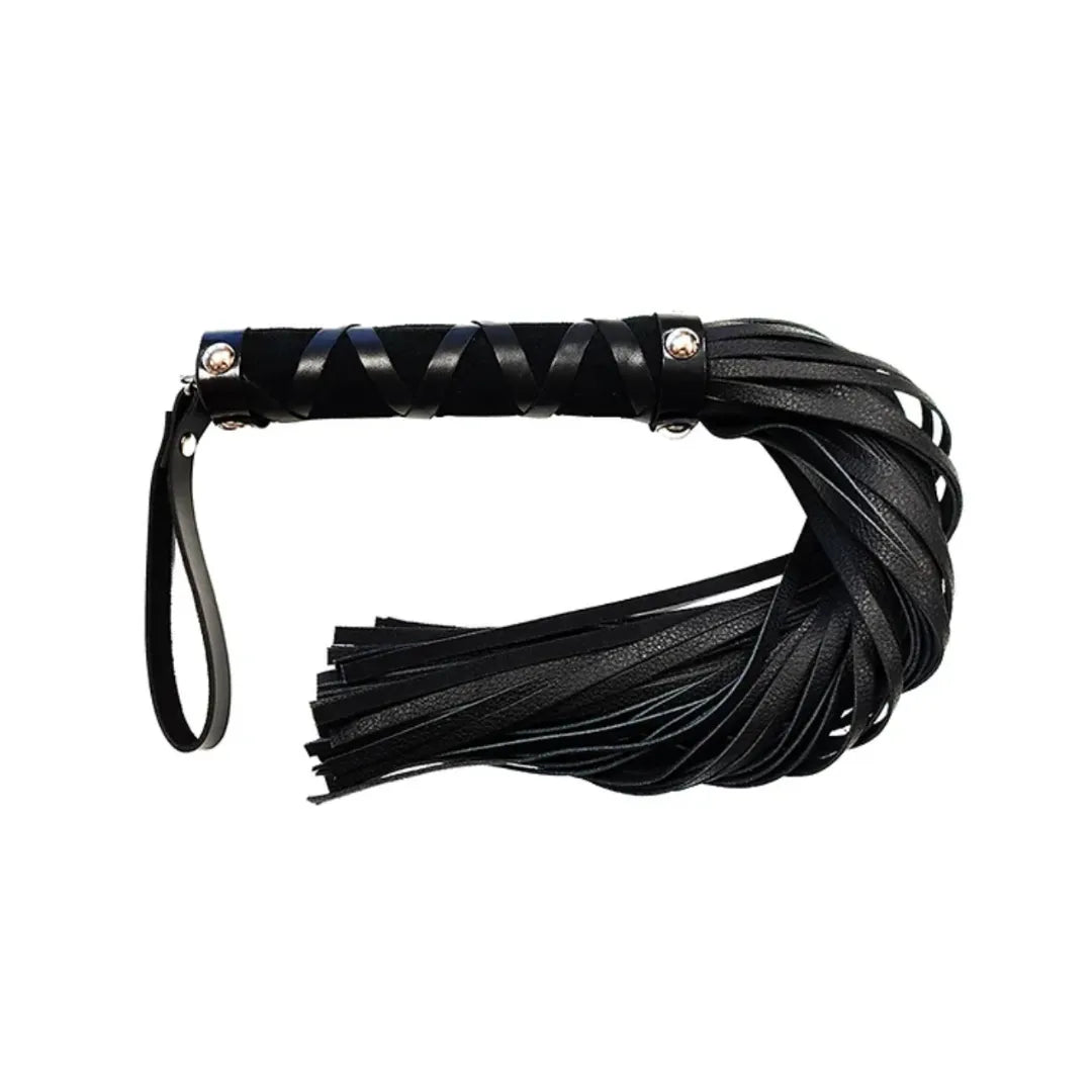 SHORT LEATHER FLOGGER- BLACK - Take A Peek