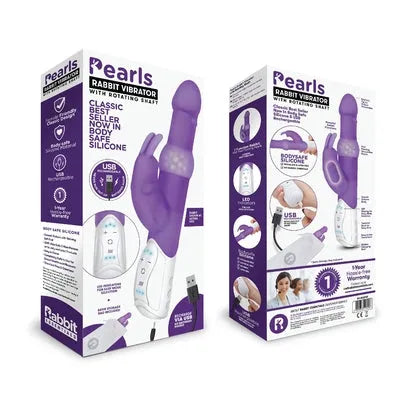 Rabbit Essentials Rechargeable Pleasure Pearls Rabbit - Purple - Take A Peek