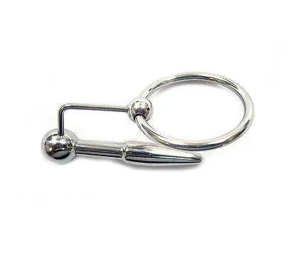 Stainless Steel Urethral Probe & Cock Ring - Take A Peek