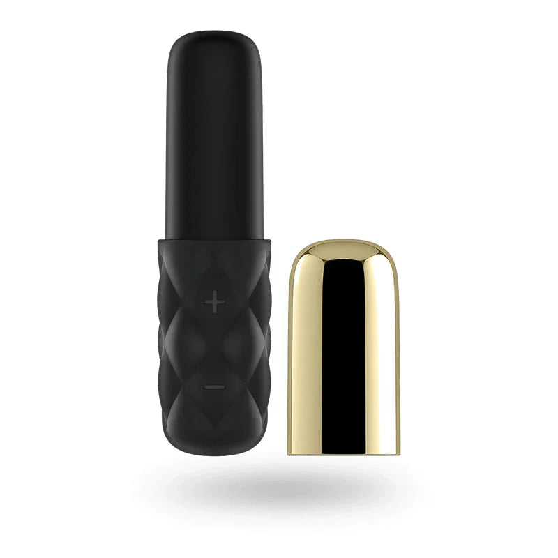 Satisfyer Mini Sparking Darling - Gold/Black USB Rechargeable Mini Vibrator - Take A Peek
