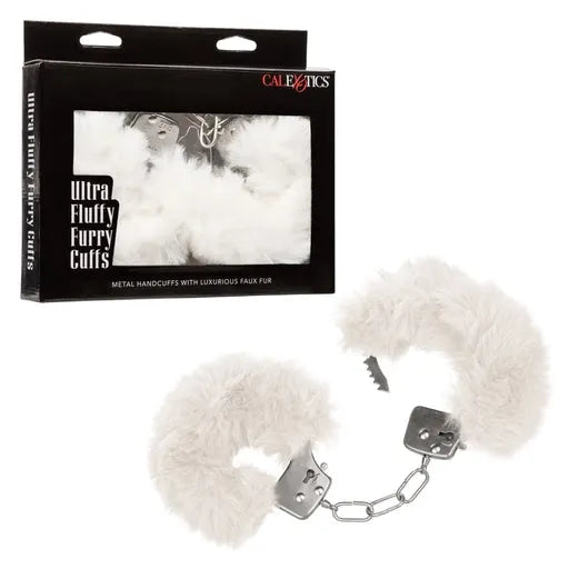 Ultra Fluffy Furry Cuffs - White - Take A Peek
