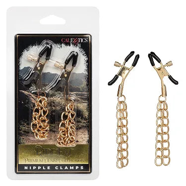 Ride 'Em Premium Denim Collection Nipple Clamps - Take A Peek