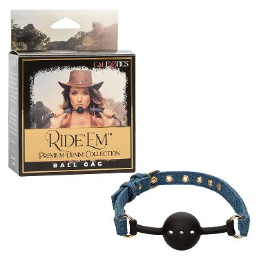 Ride 'Em Premium Denim Collection Ball Gag - Take A Peek