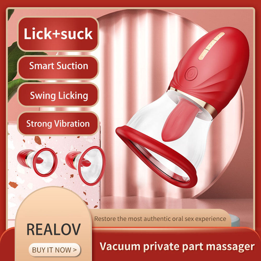 LuvPump Adoramor - Red USB Rechargeable Licking & Sucking Ladies Pump