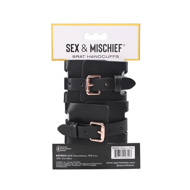 Sex & Mischief Brat Handcuffs - /Rose Gold Restraints - Take A Peek