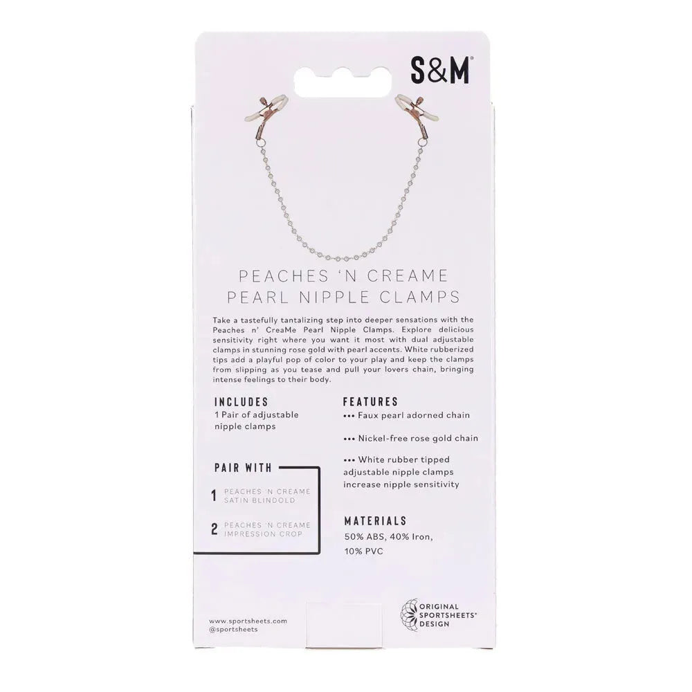 Sex & Mischief Peaches n CreaMe Pearl Nipple Clamps - Take A Peek