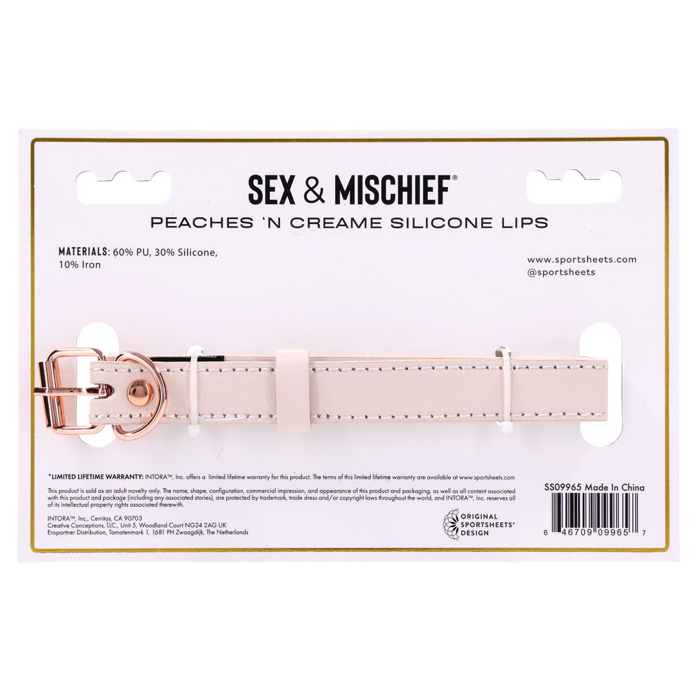 Sex & Mischief Peaches n CreaMe Silicone Lips - Peach Mouth Restraint - Take A Peek