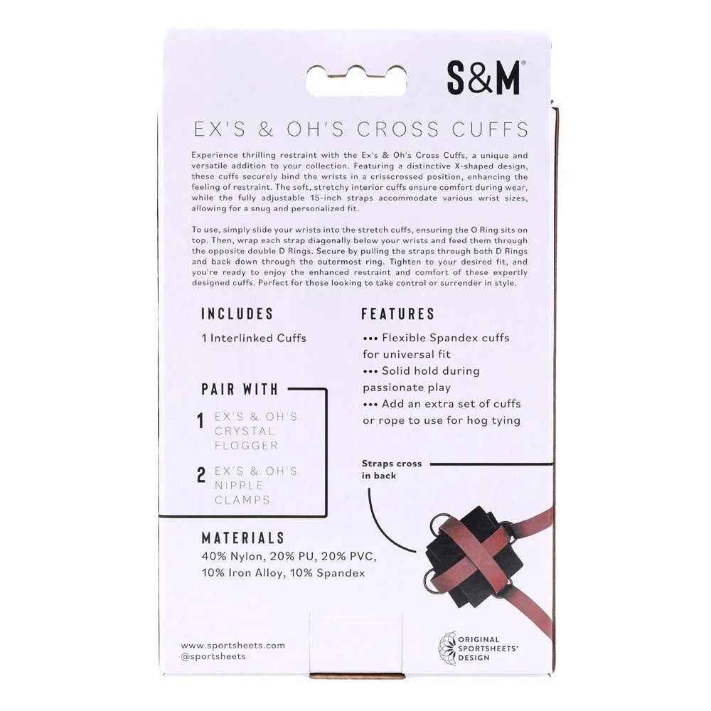 S&M Exs & Ohs Cross Cuffs - /Black Restraints - Take A Peek