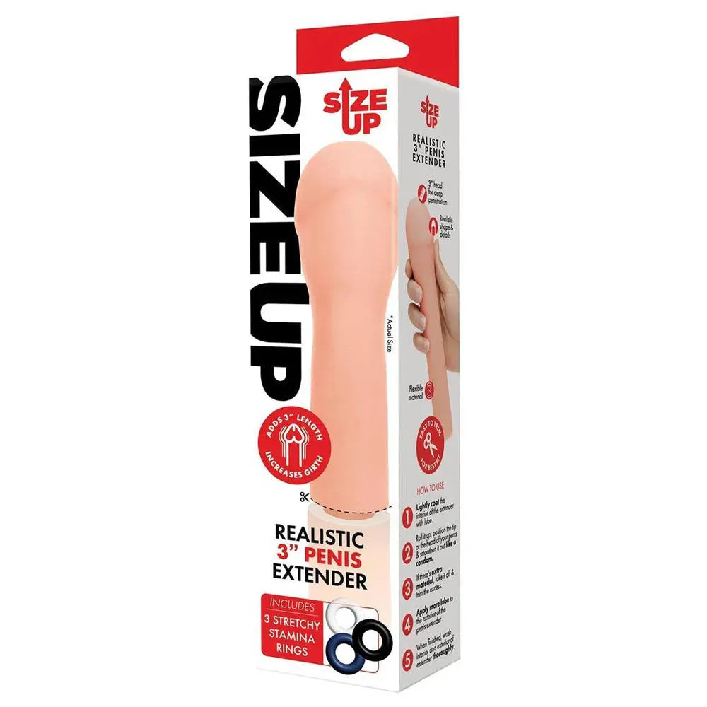 Size Up Realistic 3'' Penis Extender - Take A Peek