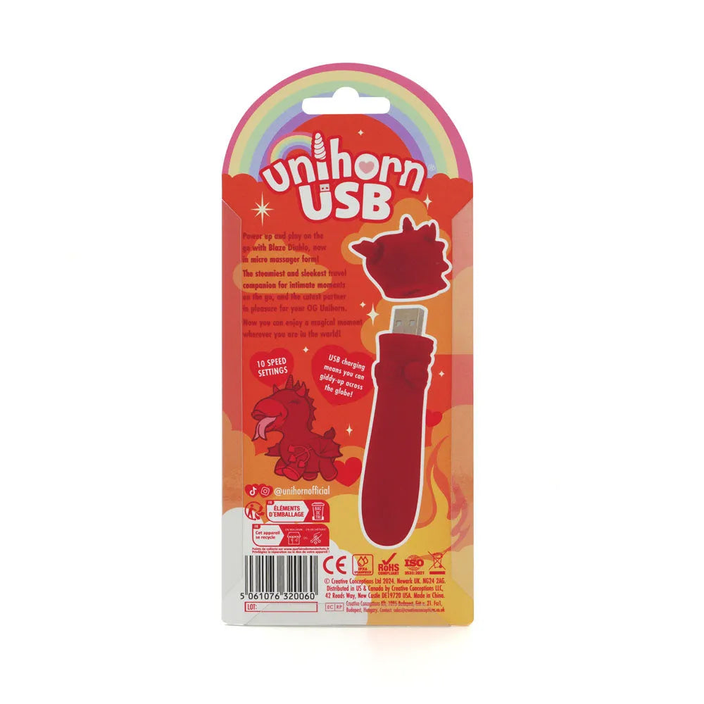 Unihorn - USB Bullet - Blaze Diablo - USB Rechargeable Vibrating Bullet - Take A Peek