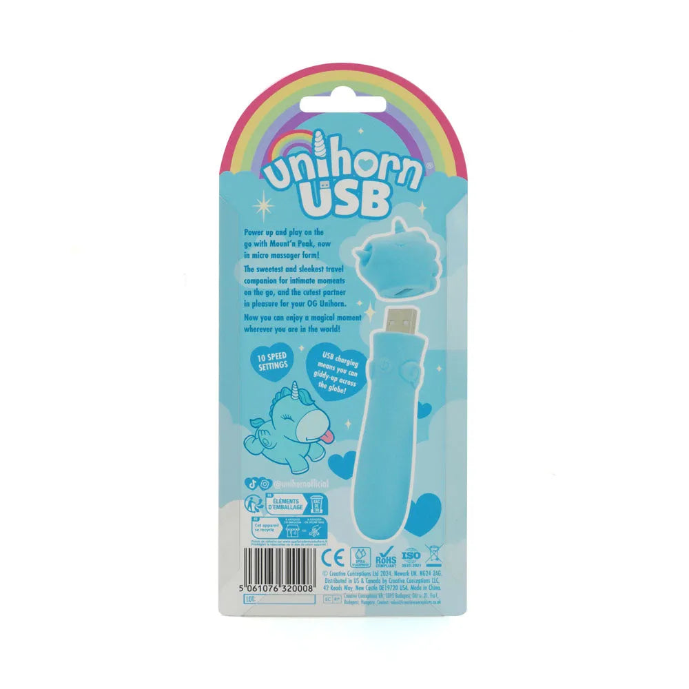 Unihorn - USB Bullet - Mount'n Peak - Teal USB Rechargeable Vibrating Bullet - Take A Peek