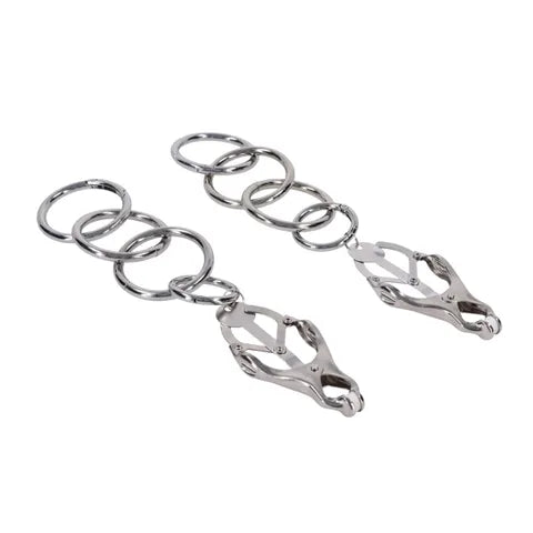 EDGE Tuggable Clover Clamps - Metal Nipple Restraints - Take A Peek