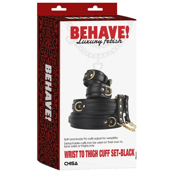 Wrist to Thigh Cuff Set (Black)-CN-889273482