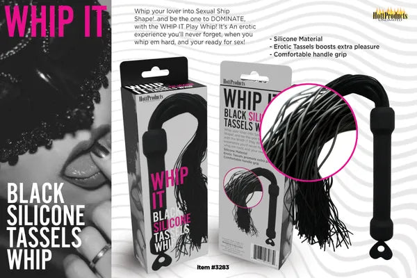 Whip It! Black Tassel Silicone Tassels Whip - Take A Peek