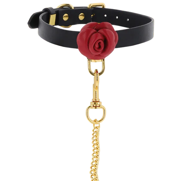 Wild Roses Collar & Leash (Black) - Take A Peek