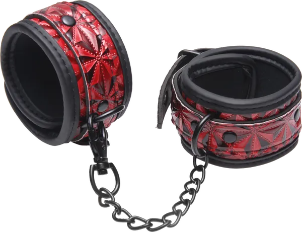 Crimson Tied Embossed Ankle Cuffs - Take A Peek