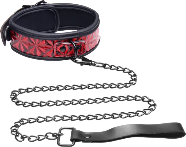 Crimson Tied Collar With Leash - Take A Peek