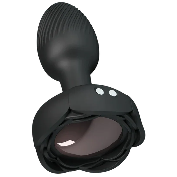 Olman - Light-Up Rechargeable Butt Plug (Black)-BI-040184