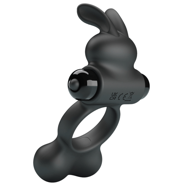 Yusuf - Vibrating Cockring with Steele Balls (Black)-BI-210346