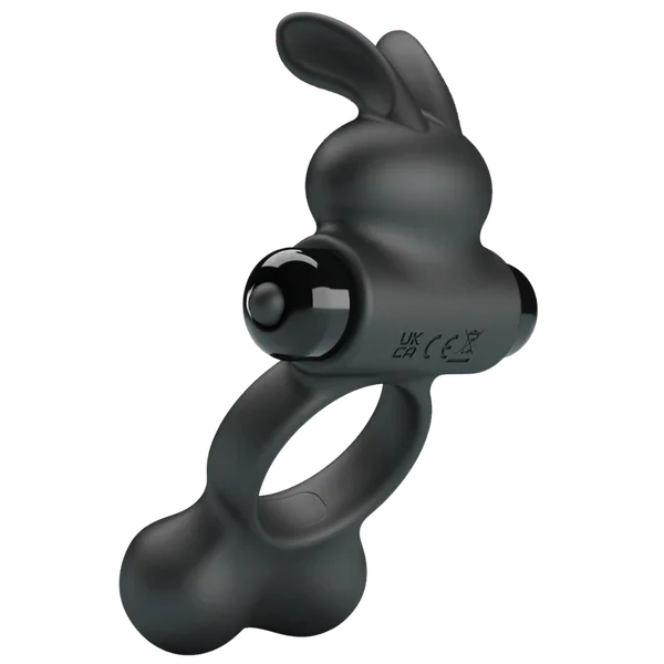 Yusuf - Vibrating Cockring with Steele Balls (Black)-BI-210346
