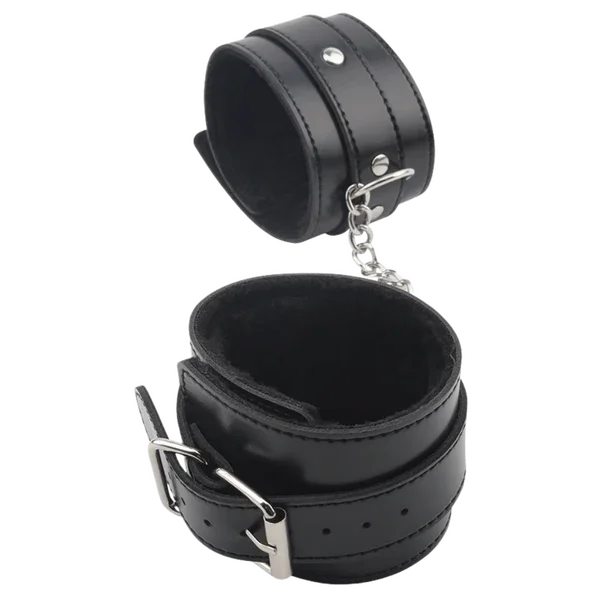 Obey Me Leather Ankle Cuffs (Black)-CN-632185572