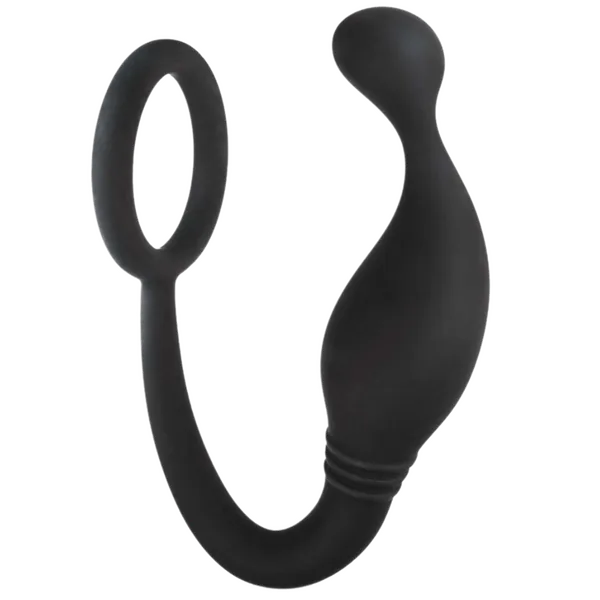 Prostate Plug with Love Ring - 4" (Black)-F06R029A00-010