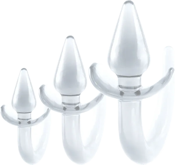 3 In 1 Anal Plug Kit with Tail (Clear)-FKQ032A000-050