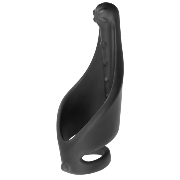 Cock Ring with Ball Strap and Clit Stimulator (Black) - Take A Peek