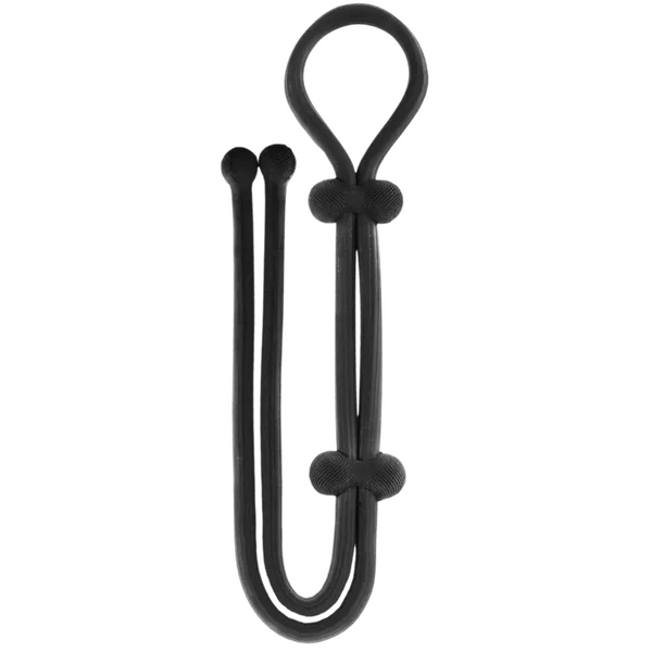 Adjustable Cock Ring with Ball Strap (Black)-FNR026A000-010