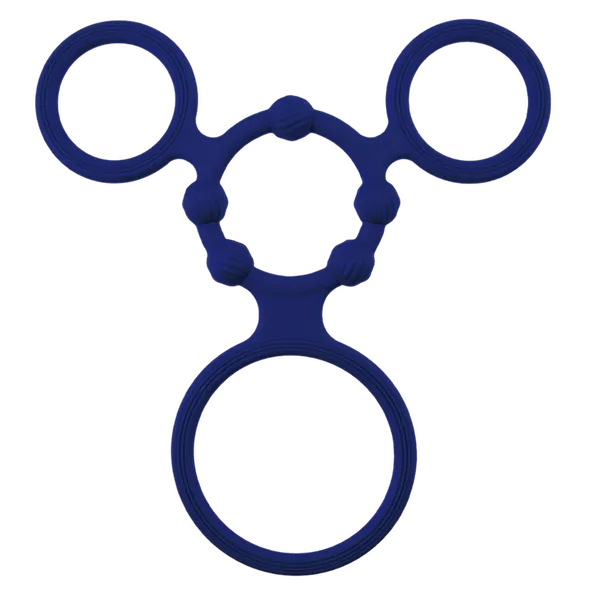 Triple Ring With Ball Stretcher (Blue) - Take A Peek