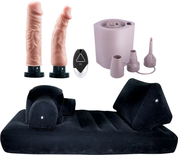 Premium Inflatable Bed with Velvet Surface (Black) - Take A Peek