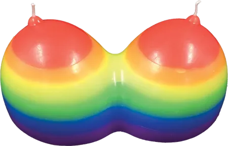 Rainbow Jumbow Boobie Candle - Take A Peek