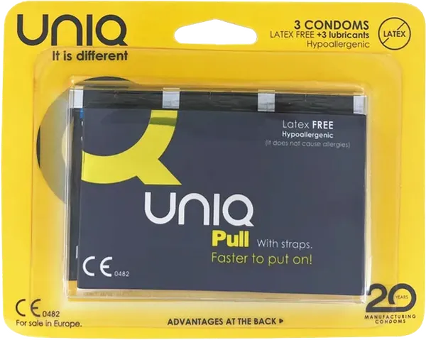 Uniq Pull With Straps Condoms (3 Pack)-NL002