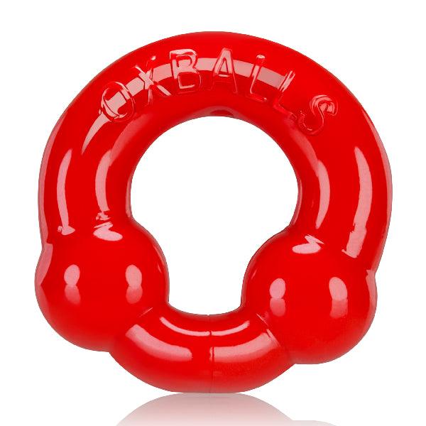 Ultraballs 2 Pack Cockring Steel And Red - Take A Peek