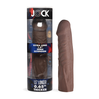 JOCK Extra Long 1.5" Penis Extension Sleeve- Dark - Take A Peek