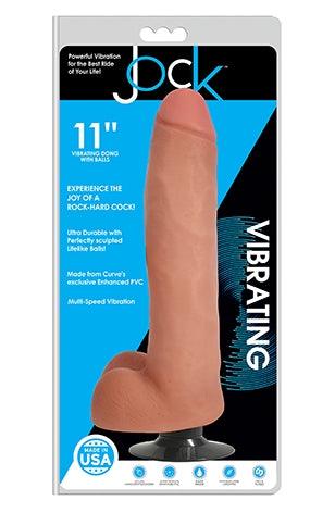 Jock 11" Vibrating Dong With Balls Vanilla - Take A Peek