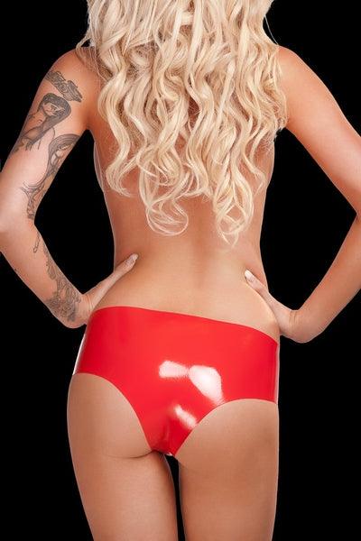 Saxenfelt Latex Hipster Briefs - Red Small - Take A Peek
