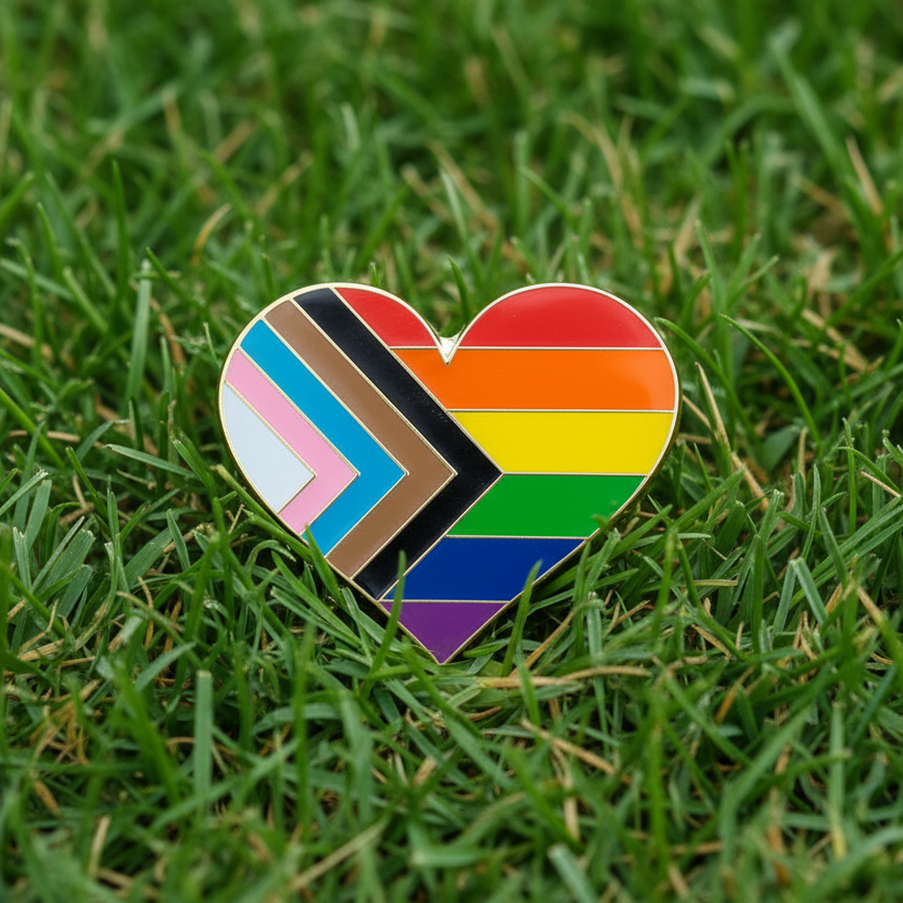 Pride Heart Shaped Enamel Pin - Take A Peek