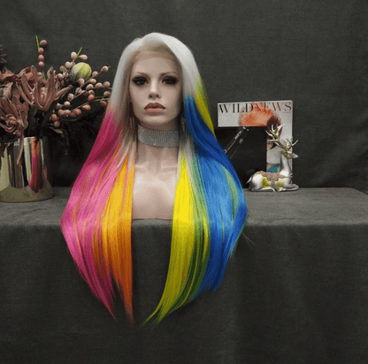 Rainbow Long Straight Wig - Take A Peek
