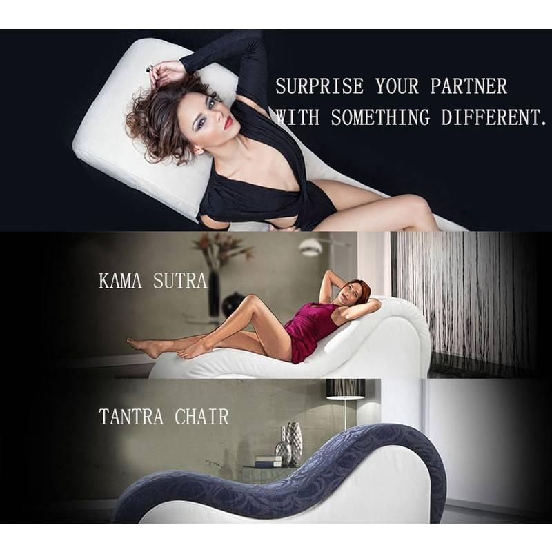 Kama Sutra Chaise Love Lounge Studded and Quilted 2 Tone Black/White - Take A Peek