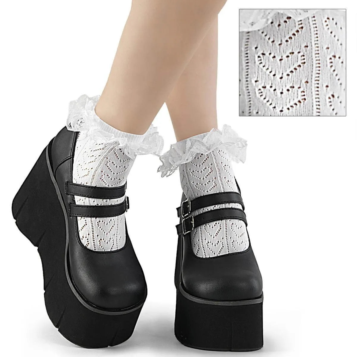 DEMONIA DH-15 ANKLE SOCKS WHITE - Take A Peek