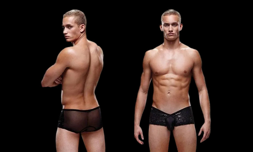 Envy Men's Sequin Trunks Black - Take A Peek