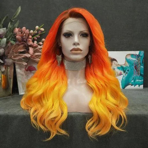 Orange to Yellow Long Wig - Take A Peek