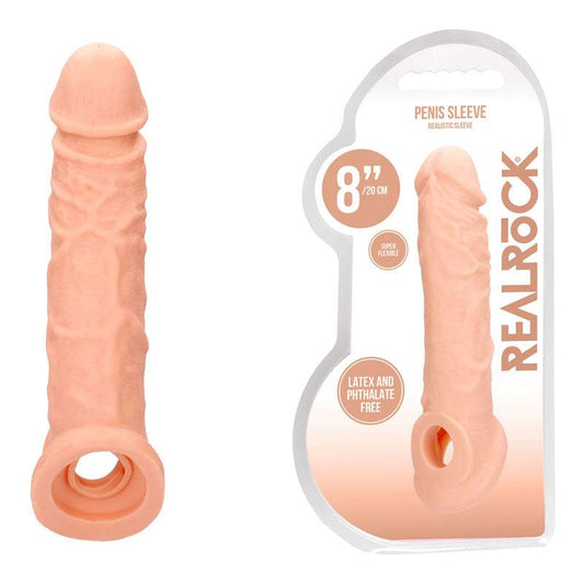REALROCK 8'' Realistic Penis Extender with Rings - Take A Peek